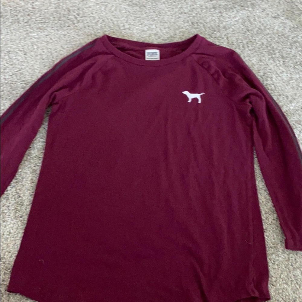 Plum VS Pink long sleeve with writing on the side!